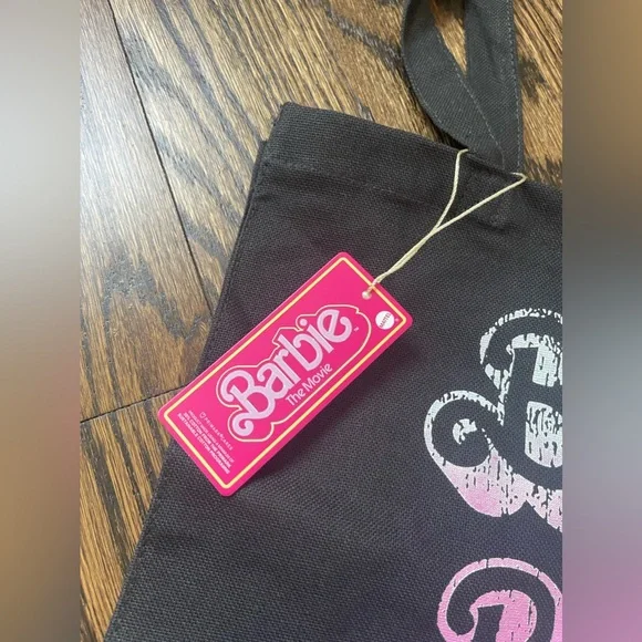 BARBIE The Movie Black and Pink Canvas Reusable Tote Bag Primark Exclusive NWT - Picture 3 of 4